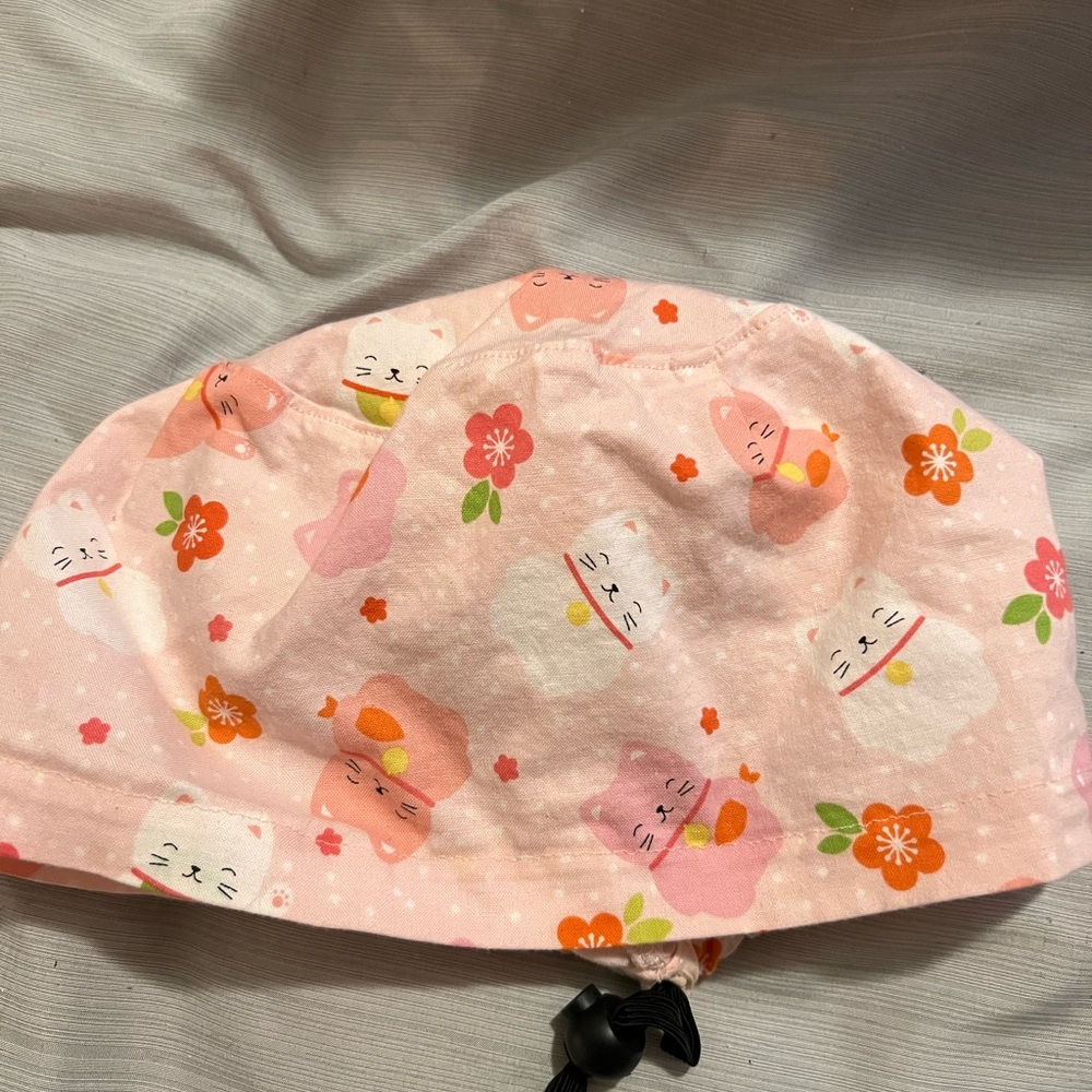 lucky cat scrub cap